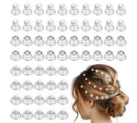 Gjinxi 60 PCs Spiral Pearl Twister Hair Studs Gems Hair Jewelry for Women Wedding Bridal Party