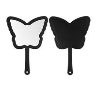 Gjinxi Butterfly-Shaped Handheld Mirrors, Cosmetic Hand Mirror with Handle Small butterflies Mirrors Decorative Hand Held Mirror for Student Women Girls Valentine's Day Travel Black