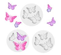 Gjinxi Butterfly Silicone Molds, 3PCs Mini Butterfly Chocolate Molds, Silicone Cookie Mold for Candy Topper Desserts, Women Girl Polymer Clay DIY Crafts, Non-Stick Cookie Mold Tool Cake Decor