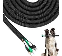 Gjinxi Cord Protectors from Pets No Chew, 10ft - 1/2 inch Cord Covers for Pets, Flexible Cable Sleeve Cord Management for Cats Rabbits Dogs (Black)