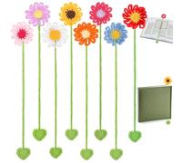 Gjinxi Crochet Flower Bookmarks, Handmade Floral Bookmarks for Women, Personalized Daisy Sunflower Book Marks for Reading Women Book Lovers, Teachers Personalized Bookmark