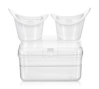 Gjinxi Eye Wash Cups, 2Pcs Reusable Silicone for Eye Wash Eye RinseKit with Clear Storage Container, Portable Eye Flush Kit for Eye Care, for Quick Relief Tired Eyes Cleaning Eye Dust
