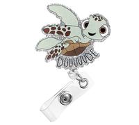 Gjinxi Funny Turtle Badge Reel Cute, Retractable Badge Holders for Nurse Doctor Medical Worker & Nursing Student, Retractable Name Badge Holder Reel ID Clip with 24” Durable Nylon Retractable Cord