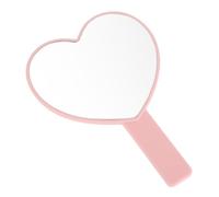 Gjinxi Handheld Makeup Mirror Heart Shaped Mirrors 1x Single-Sided Mirror Travel Cosmetic Mirror Portable Vanity Mirror Look Reflector Tool Fit Daily, Shaving, Beautify, Travel (Pink)