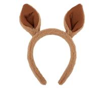 Gjinxi Kangaroo Headband Cute Ears Hairband Animal Headpiece Makeup Head Band Costumes Accessories Hair Styling Caps Brown Wrap for Washing Face Spa Cosplay Fits All Head Sizes