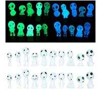 Gjinxi Luminous Tree Elves, 20PCS Miniature Ghost Landscape Decorations, Glow in Dark Fairy Garden Accessories, Alien Decor Miniature for Landscape Outdoor Status Patio Lawn Yard Kit