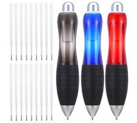 Gjinxi Pack of 15 Large Thick Ballpoint Pens, Heavy Weighted Pen with Large Wide Grip for Tremor Arthritis, Weak Grip Strength Parkinson's Disease (3 Pens + 12 Refills)