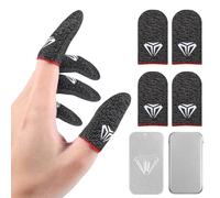 Gjinxi Thumb Sleeves for Mobile Gaming, 4 PCS Silver Fibre Touch Screen Finger Sleeves, Ultra Thin Anti Sweat Thumb Sleeve Finger Covers Phone Tablet Touchscreen Fingers Gloves Protectors for Gamers