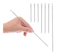 Gjinxi Upholstery Needles, 7Pcs Extra Long Large Sewing Needle, Large Eye Needles for Leather Canvas Repair Stitching, Professional Hand Sewing Needle Upholstery and Crafting Project 3"/5"/10"