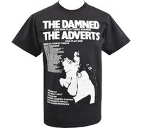 GJJCNUK Mens Punk T-Shirt Damned & The Adverts Gaye Advert Gig Guide Poster 1977 Black