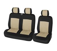 GJKHH Car Seat Cover 2+1Type Seat Covers Car Cover For Transporter Van,Universal For Most Cars,Truck Interior, For Master 3 Seater Front Seat Covers(Beige)