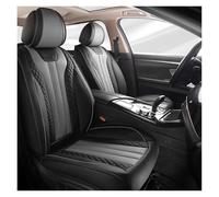 GJKHH Car Seat Cover Sporty 5 Seat Full Car PU Leather Covers With 3D Embroidery Soft Skin Friendly Fabric Multi Layer Comfortable Design Front Seat Covers(Black Gray)