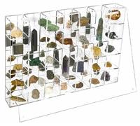 gjkldcvb Adjustable Acrylic Display Case Clear Wall Mounted or Desktop 35 Room Storage Cabinet Organizer for Collectibles, Figures, Rock Collection, with Mirrored & Lid