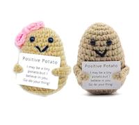 GJKLO 2 Pieza Potato Dolls with Card, Original & Fun Gift, Funny Birthday Idea for Men, Women, Colleague, Friends, Family, Positive Potato, Potato
