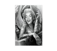 GJKLU Marilyn Monroe Tattoo Poster Canvas Poster Bedroom Decor Sports Landscape Office Room Decor Gift Unframe-style 20x30inch(50x75cm)