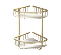 GJLJYJY Corner Shower Caddy Floating Shelves Brushed Gold Bathroom Shelfs Wall Mounted Shampoo Towel Storage Rack Double Tier Draining Basket Bathroom Accessories Kitchen Shelves/Style 2