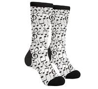 GJLNTRF Funny Novelty Socks Casual Athletic Crazy Cute Crew Socks For Women Men, Music Notes, One Size