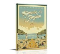 GJLXVN Moonrise Kingdom Waterproof And Stain Resistant Wall Paintings High-definition Spray Painted Decorative Paintings Study And Coffee Shop Decorations Fade ResistantFrame-style08x12inch(20x30cm)