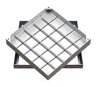 GJMSSMY 304 Stainless Steel Square Manhole Cover Openable Inspection Lid for Rainwater Drains Silver Finish Various Sizes (65x65cm/25.6x25.6in)