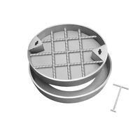GJMSSMY Customizable Round Invisible Sewage Basin Cover, Metal Inspection Manhole Frame, Durable Stainless Steel Septic Tank Cover for Outdoor Use (60x5cm)