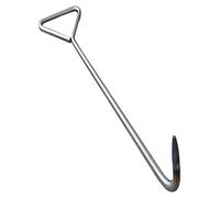 GJMSSMY Drain Cover Lifter Tool - Triangular Handle Sewer Lid Hook Silver Stainless Steel Portable Manhole Cover Remover for Easy Drain Access and Maintenance