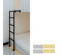 GJMSSMY Heavy Duty 2-Step Escape Ladder for Bunk Beds - Customizable 190cm Black Steel Climb Ladder for Indoor/Outdoor Perfect for Loft Truck Boat Safety.
