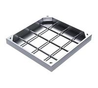 GJMSSMY Invisible Manhole Cover with Frame Rectangular Stainless Steel Septic Tank Lid Galvanized Base 70 x 70 cm 8 cm HeightOutdoor Accessory for Drainage Systems