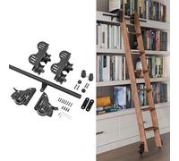 GJMSSMY Library Rolling Ladder Hardware Kit, Retractable Sliding Ladders Accessories Set Multi-use for Loft/Indoor, 1m 1.2m 2.4m 3.6m 4.8m 5m 600cm 7.2m Steel Track/Rail (no ladder)(23.6ft