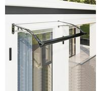 GJMSSMY Modern Polycarbonate Awning for Doors & Windows Transparent Entry Canopy with Gutter Ideal for Home Balcony Garage Window Patio Rain & Snow Protection (W120xL100cm/47.2x39.4in)