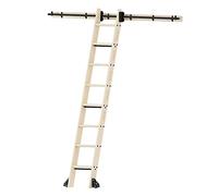 GJMSSMY Rolling Library Ladder Hardware Kit - Complete Sliding Track System 3.3FT to 20FT Steel Round Tube Sliding Mechanism for Bookshelves and Storage Solutions