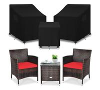 GJMZTQG 3-Piece Outdoor Veranda Patio Garden Furniture Cover Set, Water-resistant, Oxford Fabric, Anti-UV, Tear Resistant, Storage Bag Included