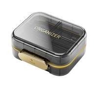 GjnjfdF 7 Day Pill Box, Travel Pill Organizer - Portable Medicine Organizer, 7 Compartment Pill Case | Pill Dispenser for Business Travel with Lid