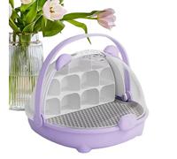 GjnjfdF Animal Habitat Cage, Reptile Reptile Tank | Transparent Feeding Box Transport Container with Handle,Pet Carrier Cage Habitat for Pets