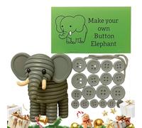 GjnjfdF Christmas Craft Animals In Buttons - Cute Educational Souvenir - Christmas DIY Kit With And Elephant In Buttons, For Teenagers Adults Coat Window Sill Door Wall Bedroom Party