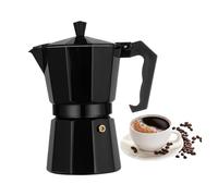 GjnjfdF Coffee Pot, Aluminium Alloy Container with a Heat-resistant Handle, Aluminium Camping Coffee Machine, for Electric Gas, Ceramic, Italian Latte, Cappuccino, Home, Office, Travel