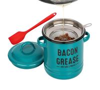 GjnjfdF Grease Container - Large Reusable Large Capacity Bacon Fat Catcher with Filter - for Frying Pastry Roasting Holidays Camping Thanksgiving
