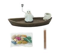 GjnjfdF Incense Burner | Reverse Flow Ghost Incense Cone Burner | Gothic Ash Catcher Ornament for Yoga Living Room Apartment Restaurant Hotel