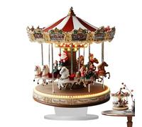 GjnjfdF Merry Go Round Carousel, Carousel Traditional Acrylic Carousel Scene, Collectible Figures, Village Scene, Table Top Table Decoration in the Kitchen, Bedroom, Living Room