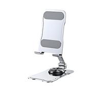 GjnjfdF Phone Holder for Desk - Folding Desk Stand for Phone, Small Rotating for Smartphone and Tablet for Kitchen, Photography, Streaming, Bedside, Vlog and Home