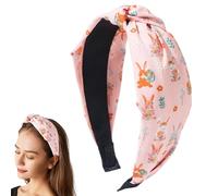 GjnjfdF Printed Easter Headband, Wide Easter Headband Decor Printed Knotted Headbands for Women, Hair Accessories Knotted Design for Weddings, Holidays, Dating, Wedding