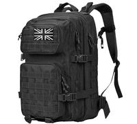 GJNMYSD 45L Military Tactical Backpacks Large Molle Army Assault Pack 3 Day Bug Out Bag Laptop Bag for Hiking Treeking Black Hunting Rucksack