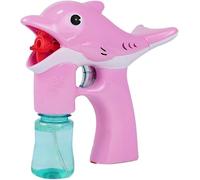 Gjo Bubble Machine G-U-N Blower, Lightweight Design, Perfect For Outdoor Play, Birthday Party Bubbles Toy, Easy to Operate, Continuous Bubble Production (Pink)