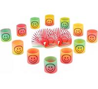 Gjo Mini Rainbow Spring Toys with Smiley Face Design, Stress-Relief Toys, Fun and Lightweight, Durable and Safe Play Accessories, Cute and Entertaining Party Bag Fillers
