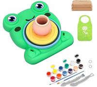 Gjo Pottery Wheel Set for Kids, Creative Clay Art, Enhancing Motor Skills, Imaginative Play, Hand-Eye Coordination, Focus, Education Fun, Color Paints, Eye Catching Tools, Handcrafting