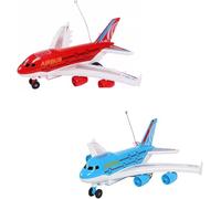 Gjo Remote Control Aeroplane For Kids, Flashing Led Light & Sound, Battery Operated, Eye Catching Design, Promote Hand & Eye Co-Ordination, (Random)