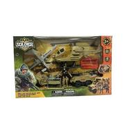 Gjo Soldier Combat Military Playset with Helicopter, Realistic Army Battle Toy Set , Armored Vehicles, Weapons, and Action Figure, Durable and Interactive, Imaginative Play, Role-Playing, and Adventur