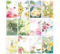 GJPINYIYI Floral Design RFID Blocking Sleeves, Credit Card Protector Set 12 Pack, Identity Theft Protection
