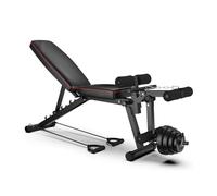 GJQGYY 5-in-1 Adjustable Weight Bench Foldable Exercise Bench Ergonomic 7 Position Adjustable Seat Sit Up AB Incline Abs Bench Flat Fly Press Fitness Rope