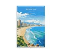 GJrjdb Vitger Travel Benidorm Spain Posters Canvas Art Wall House Decor Bedroom Office Posters Prints Wall Art Paitings Rustic Home Decorate for Living Room 08x12inch(20x30cm)