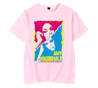 GJRJS Amy Macdonald T-Shirt, Crewneck Printing Men/Women Fashion Short Sleeve,Pink,XXS